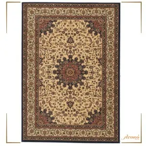 Blue, beige, brown classic rug 1912 Atlantis Carpets brand in Greece