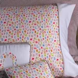 100% Cotton Satin Combed 220 Threads children bed sheets pink alphabet