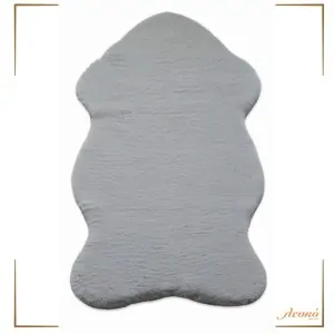 ECO-FUR SKIN SHAPED PUFFY RUG LIGHT GREY FC6 BY NEW PLAN CARPETS GREECE IN LEFKO