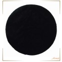 Γούνινο χαλί χρώμα μαύρο σε σχήμα ροτόντα, από την ποιοτική εταιρεία New Plan