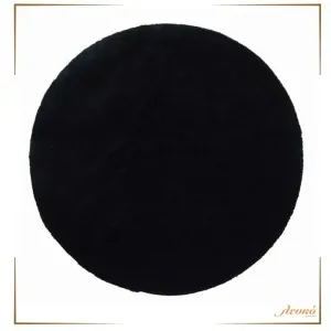 ECO-FUR PUFFY RUG BLACK FC9 ROTUNDA NEW PLAN CARPETS KORINTHOS GREECE