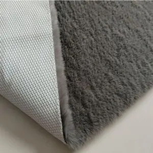 Non-slip TPR backing of dark grey eco fur rug new plan greece in lefko shop