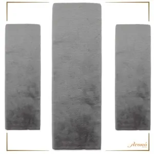 SET FUR RUGS PUFFY LIGHT GREY FC6 NEW PLAN CARPETS KORINTHIA GREECE