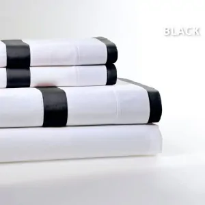 DOWN TOWN HOME SET BED SHEETS WHITE BLACK COLORED REVER 14-0237