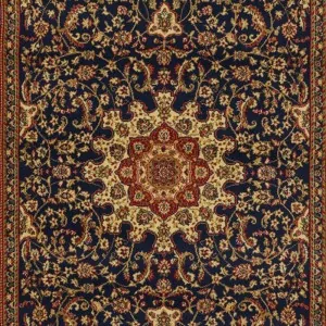 Blue, beige, brown classic corridor pattern in Lefko shop Corinth