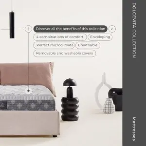 Campaign that says discover the advantages of the Dolce Vita 10 medical mattress, hard and soft at the same time