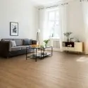 living room with vinyl flooring, earthy wood color in stripes
