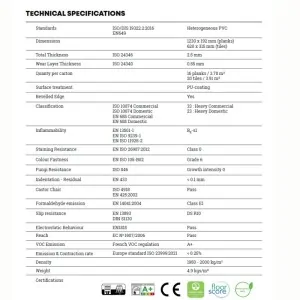 VINYL FLOOR LVT ADORE EMPEROR EMPT01 STEEL 3.91m2