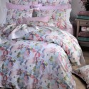 SET BED SHEETS ART FLOWER colorful floral sheet set with pink, blue, purple flowers
