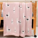 crib baby blanket with little lama sheeps pink