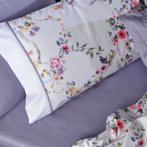 SET BED SHEET RANIA purple and floral bed sheets DOWN TOWN