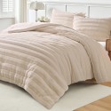 WARM FUR QUILT SET VOLCANO TAUPE