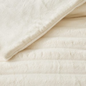 WARM FUR QUILT SET VOLCANO CREAM
