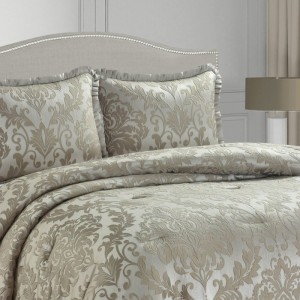 πάπλωμα Damask της Liolios Home σετ με μαξιλαροθήκες luxury με μοτίβο και πιέτα στο τελείωμα