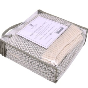 BLANKET BABY BLUE COMBO COTTON RATTLE