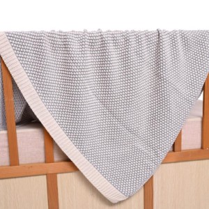 BLANKET BABY BLUE COMBO COTTON RATTLE