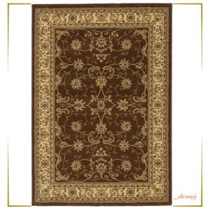 κλασικό χαλί μπεζ καφε και βαθύ κόκκινο Μιλανο τύπου ζιγκλερ