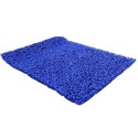 blue plastic outdoor mat for professional use with a curly texture