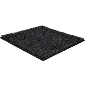black plastic outdoor mat for professional use with a curly texture