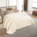 ivory stonewash cotton blanket for spring and summer Evelyn by Liolios Home brand in Greece