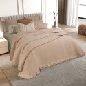 nude stonewash cotton blanket for spring and summer Evelyn by Liolios Home brand in Greece