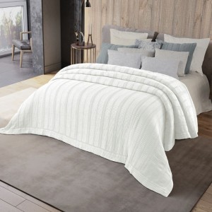 white stonewash cotton blanket for spring and summer Alice by Liolios Home brand in Greece