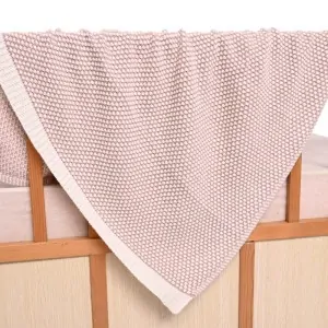 BLANKET BABY PINK COMBO COTTON RATTLE