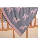 BABY BLANKET COTTON GREY BABY DEER