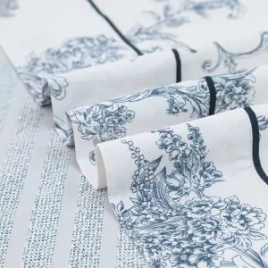 white blue floral king size sheets next to the Lefko store in Corinth