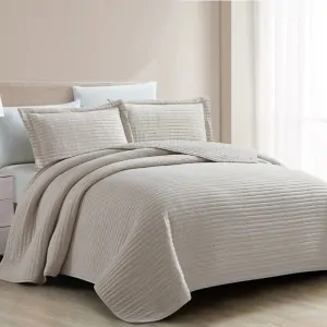 BEDSPREAD BEIGE MABELLE