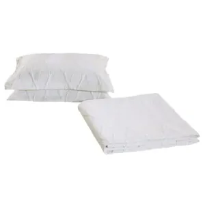 bedcover and pillowcases set 100% microsatin white color code Lilly by greek brand Liolios Home in Korinthia