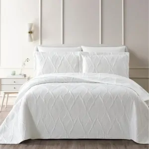 bed with white bedspread lilly by liolios home in lefko store in Corinth, Peloponnese