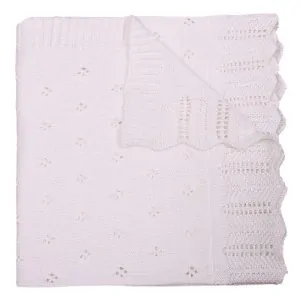 blanket for babies knitted ivory color with bunny toy