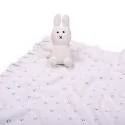 BABY BLANKET COTTON IVORY WITH BUNNY TOY