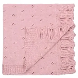 KNITTED COTTON BABY BLANKET PINK IN LEFKO CORINTH STORE