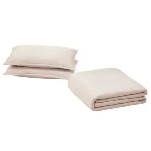 set beige bedspread with pillowcases prewashed