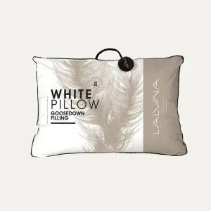 συσκευασία του πουπουλένιου μαξιλαριού white λευκό της laluna για αποστολές πανελλαδικά