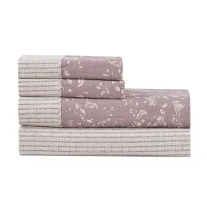 bed sheets Color: Dark pink and beige stripes