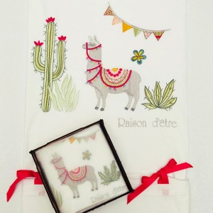 βρεφικά σεντόνια κούνιας σετ  raison βαμβακερά λευκά με κέντημα λάμα