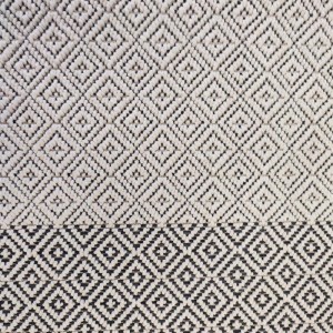 4-seasons mat runner rug black and white rhombus patterns from Lefko Corinth Peloponnese