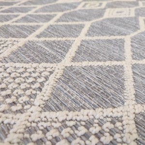 WICKER HALLWAY RUG ECRU GREY SQUARE DIAMONDS STO LEFKO SHOP GREECE