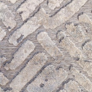 Summer synthetic runner rug beige and gray, with a relief pattern reminiscent of bricks