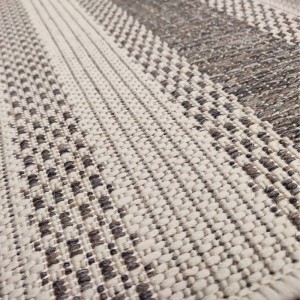 WICKER RUG BEIGE BROWN LARGE STRIPES