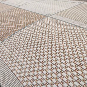 WICKER RUG ECRU BEIGE SQUARES WITH ALPHABET