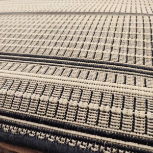 4 SEASON RUG ON OFFER 160X230cm ETHNIC PARALLEL LINES BEIGE AND BLACK