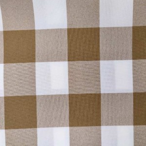 BEIGE LARGE CHECKED TABLECLOTH WITH SQUARE METER