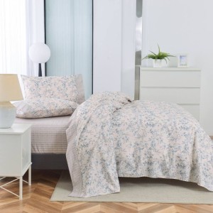 BED SHEET QUEEN SET TAMARA CIEL FLOWERS ON BED