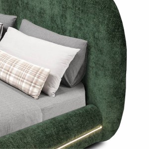 green bed headboard made in greece with led lights
