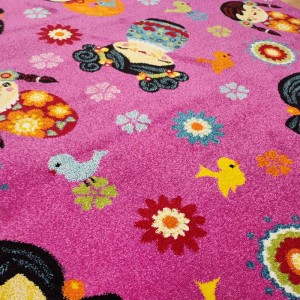 Girls’ rug with matryoshka design, available in a roll, from Lefko Korinthos