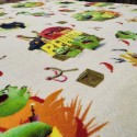 RUG KIDS ROOM WHITE LITTLE ANIMALS